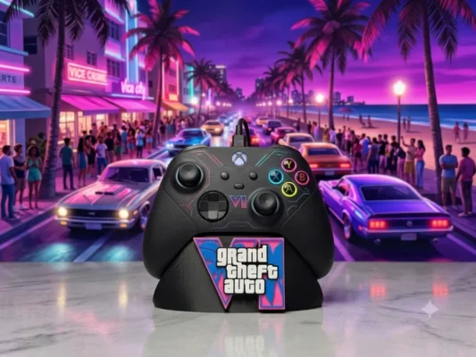 Vice City-Inspirerat Handkontrollsställ för Gaming – XBOX (Svart)